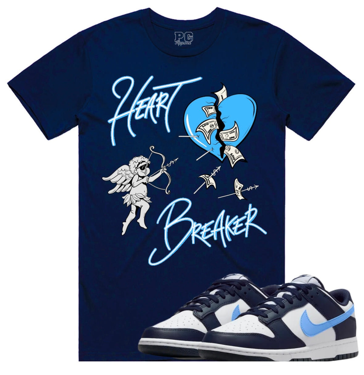 Heart Breaker - Navy Sky Blue Tee
