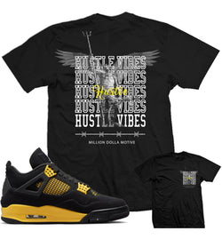 Jordan 4 Thunder 4s Shirt Million - Hustle Vibes Black Tee