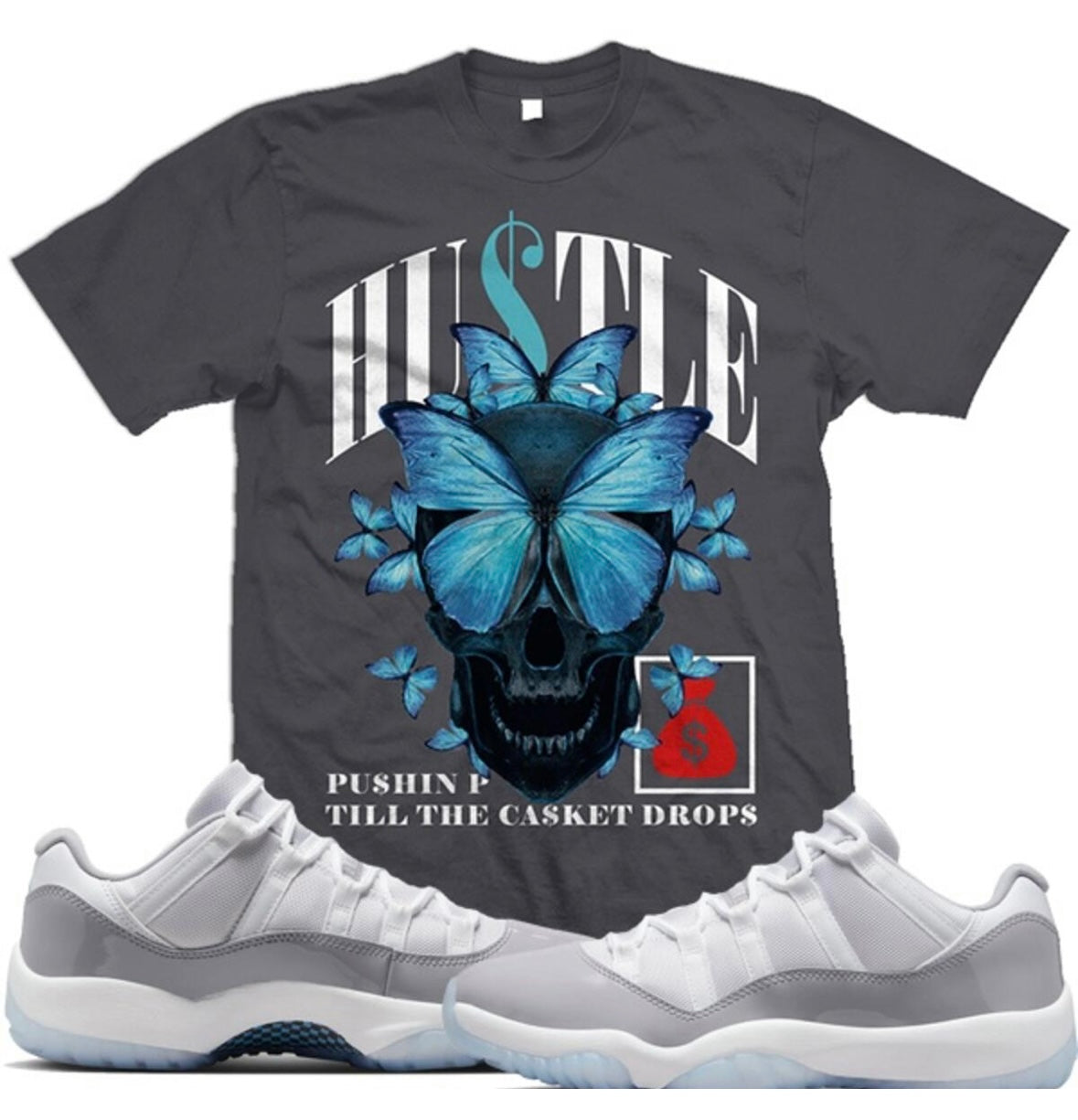 Jordan Cool Grey 11 Shirt 11s Million - Hustle Grey Tee