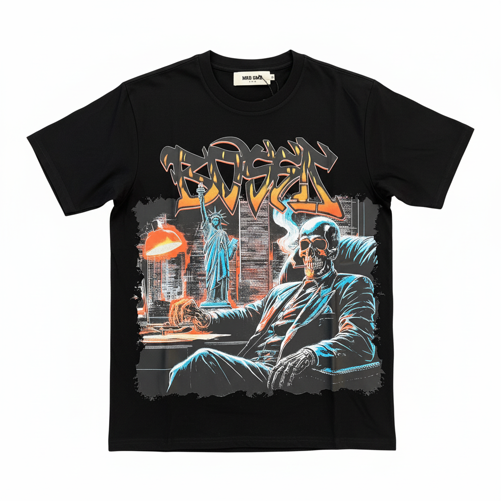 NYC Skeleton DJ Graphic Tee