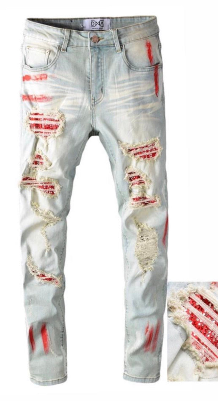 Dna - Jeans Patches Red Diamond