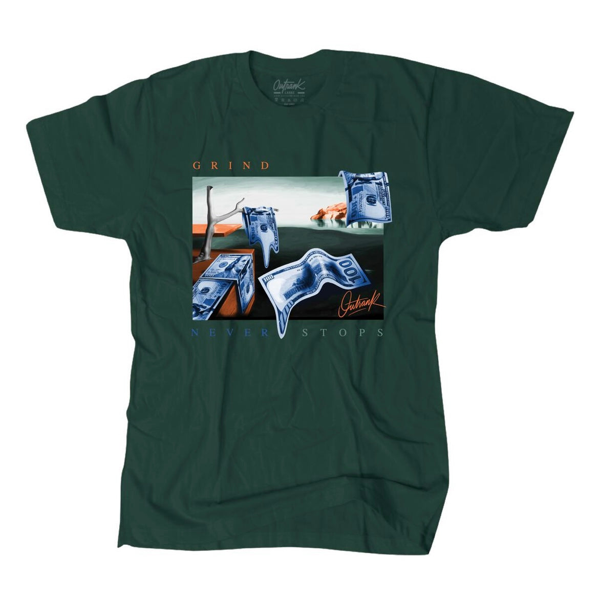 Outrank - Grind Never Stops Green Tee
