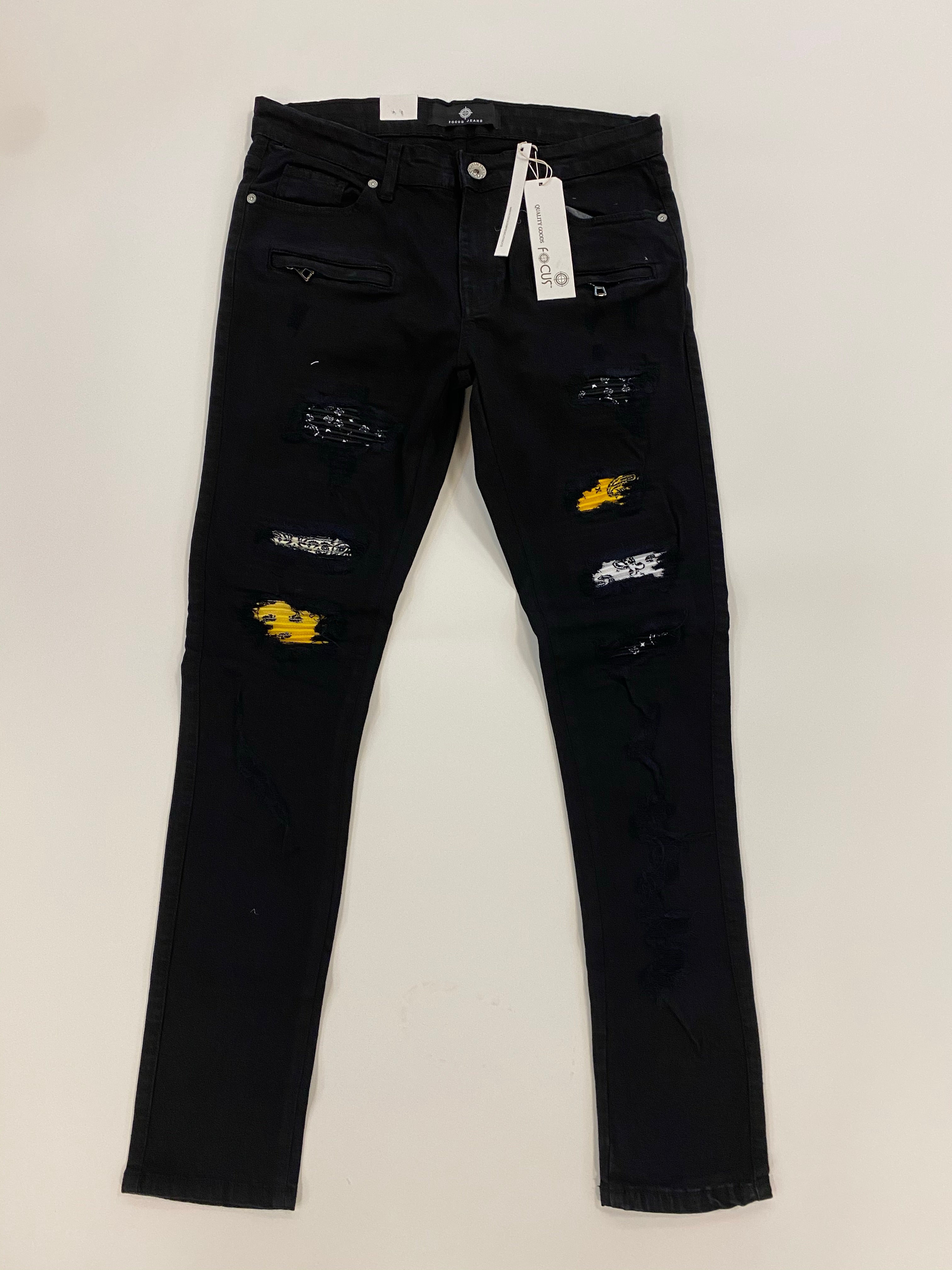Focus - Jean Patches Black Yellow