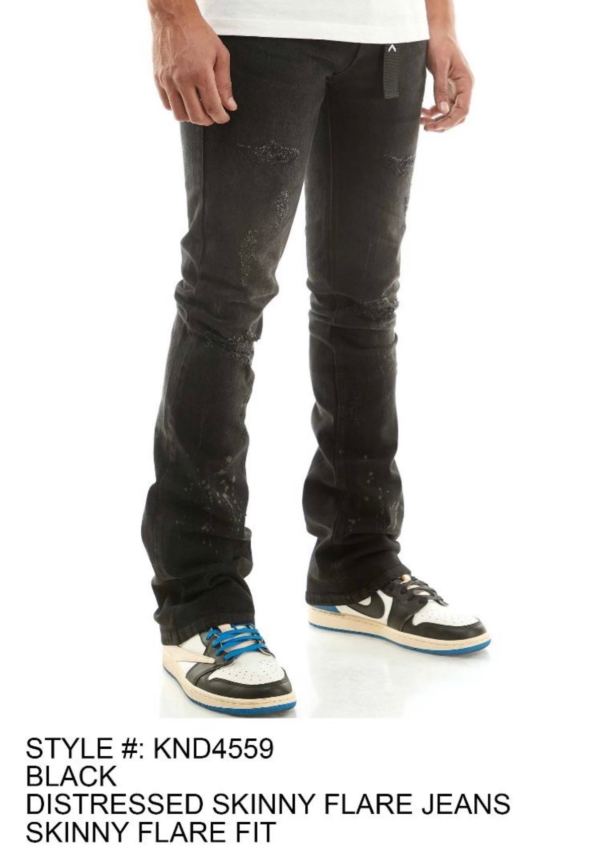 KDNK - KND4559 Skinny Flare Black Jean