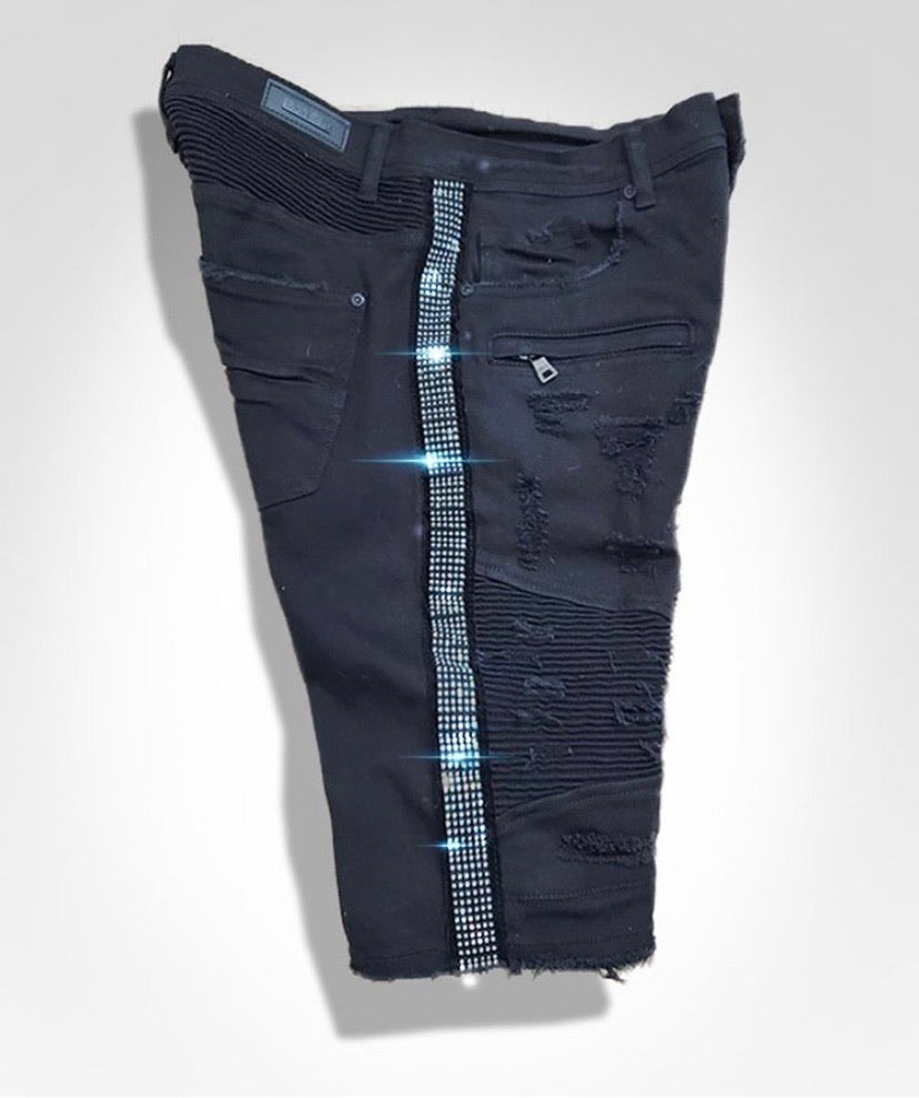 Preme - Shorts Black Diamond Stripe