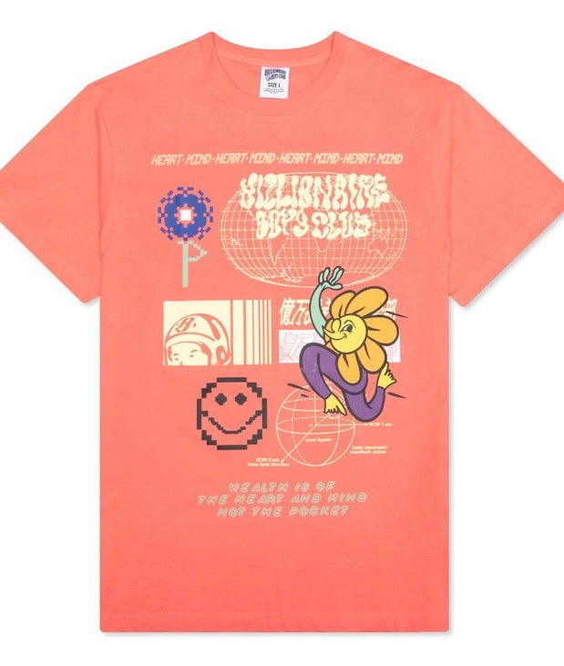 BILLIONAIRE BOYS CLUB BB FLORA S/S TEE GEORGIA PEACH 811-3203