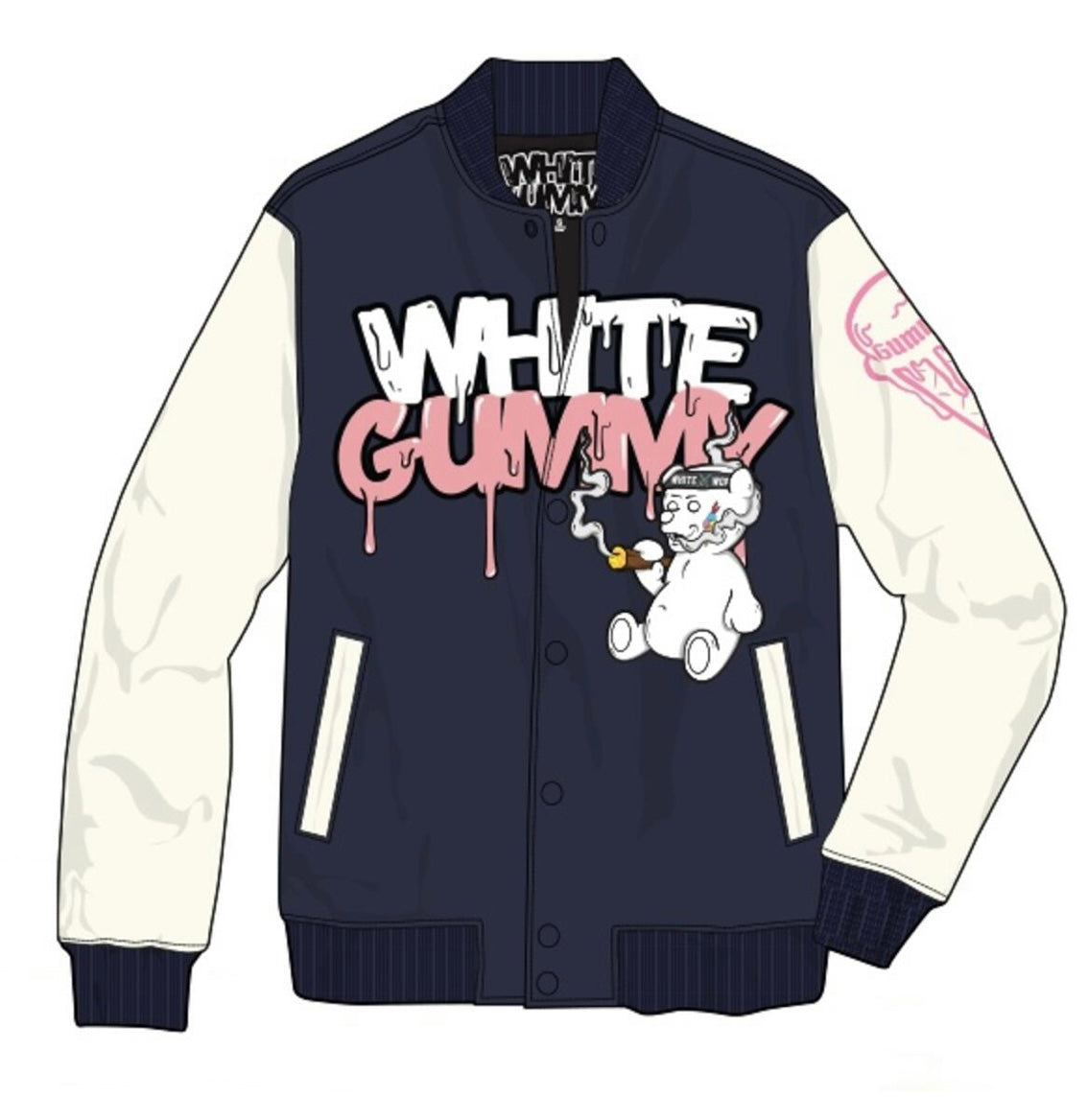 WHITE GUMMY - VARSITY JACKET (321-37390-NVY)