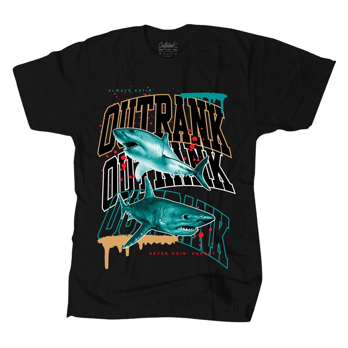 OutRank - Never Goin' Hungry Black Tee