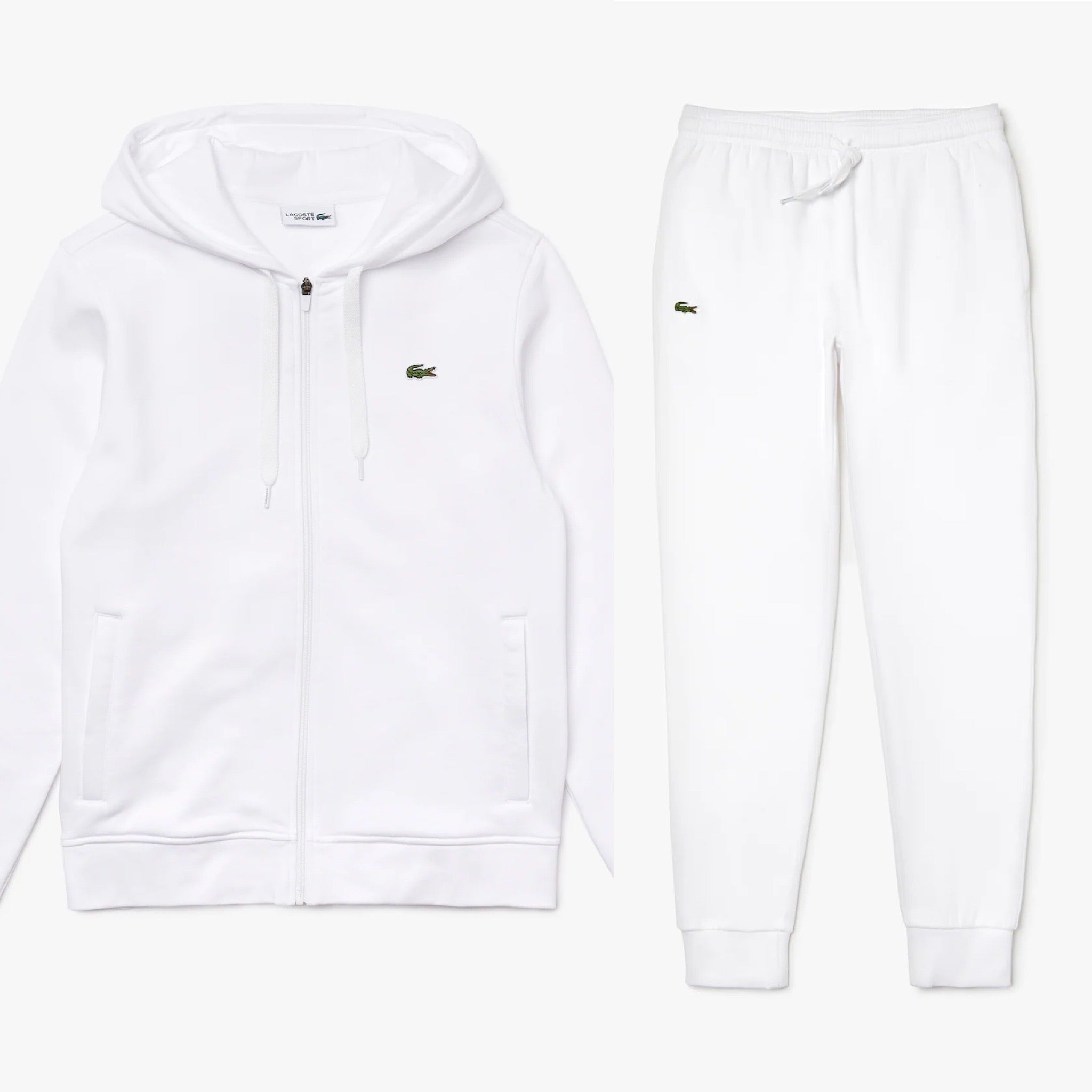 LACOSTE ホワイト ジャケット パンツ セットアップ Lacoste - Set White Jogging Set