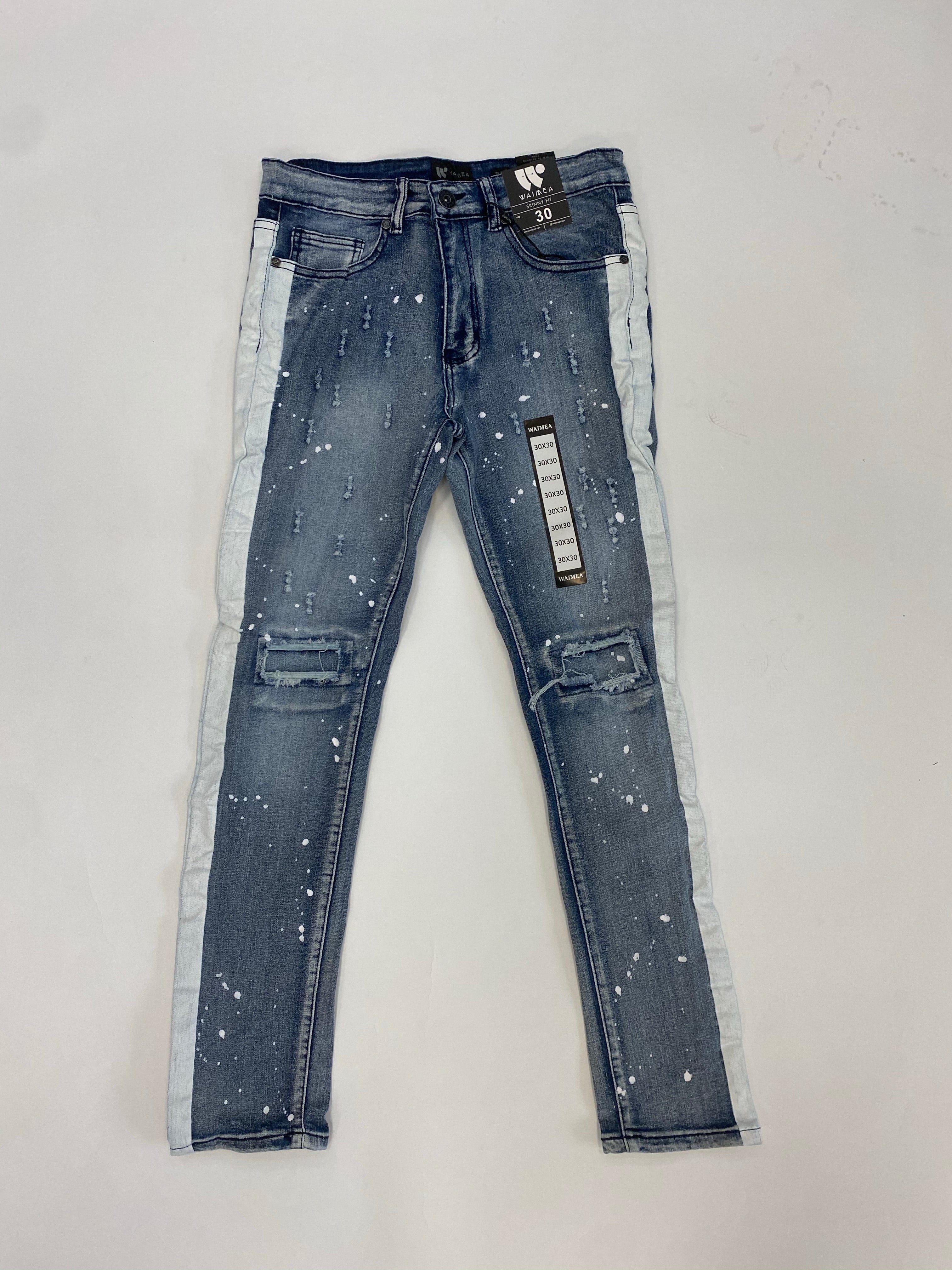 Waimen - Jean Blue / White Stripe