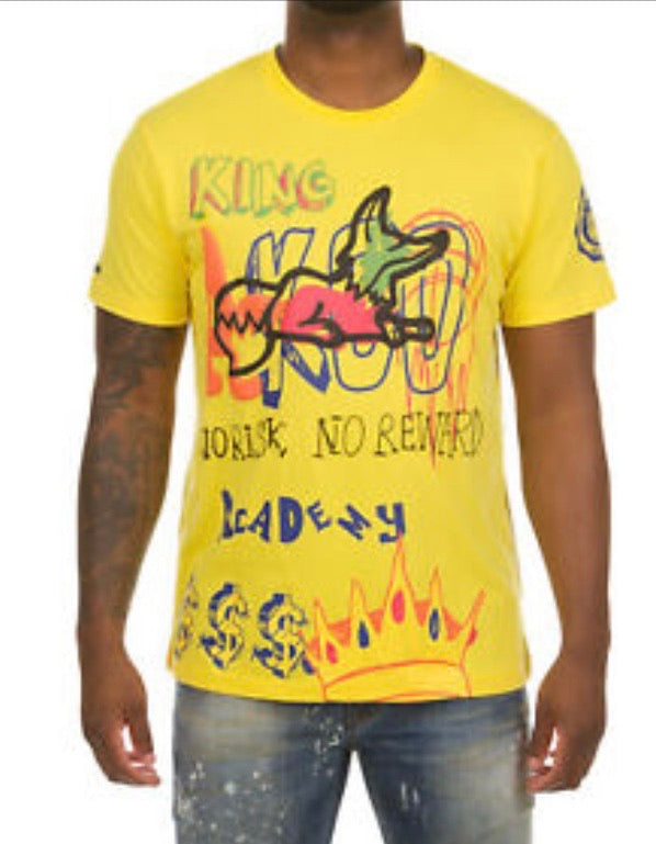 Akoo - Short Snobby Tag SS Knit Yellow Tee