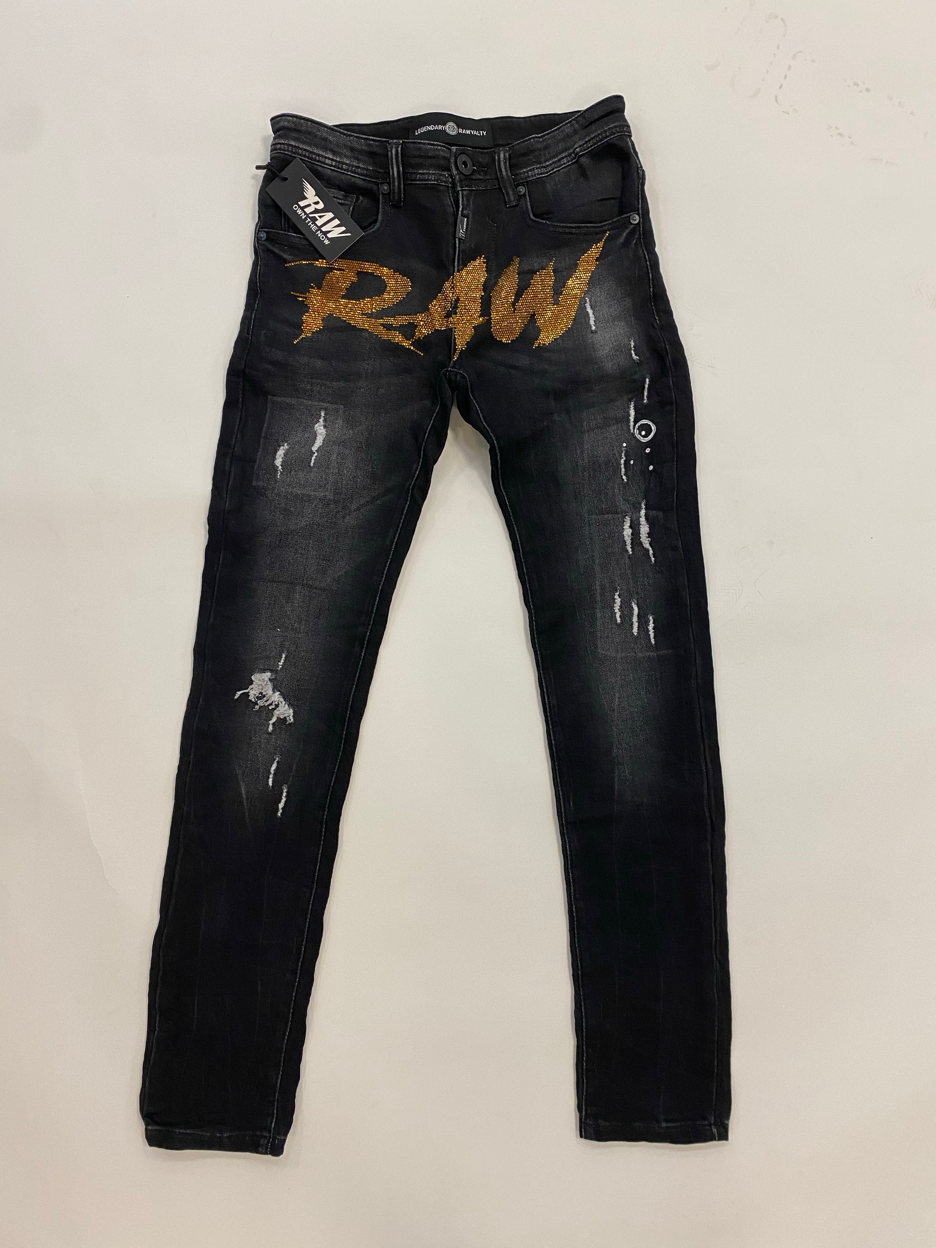 Rawalty - Jeans Black / Gold Raw