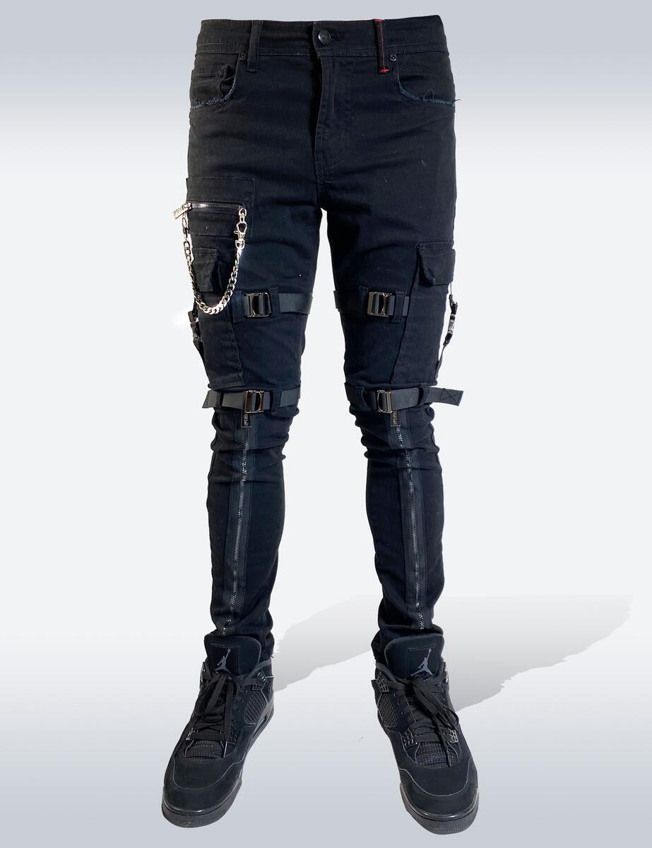 Preme - Jean TACTICAL STRAPPED Black / Black