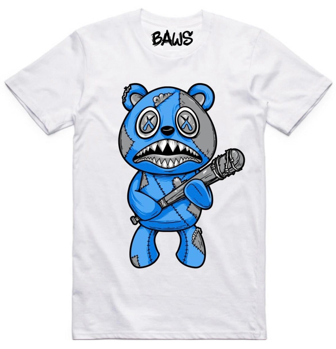 Baws - Baseball White / Sky Blue Tee