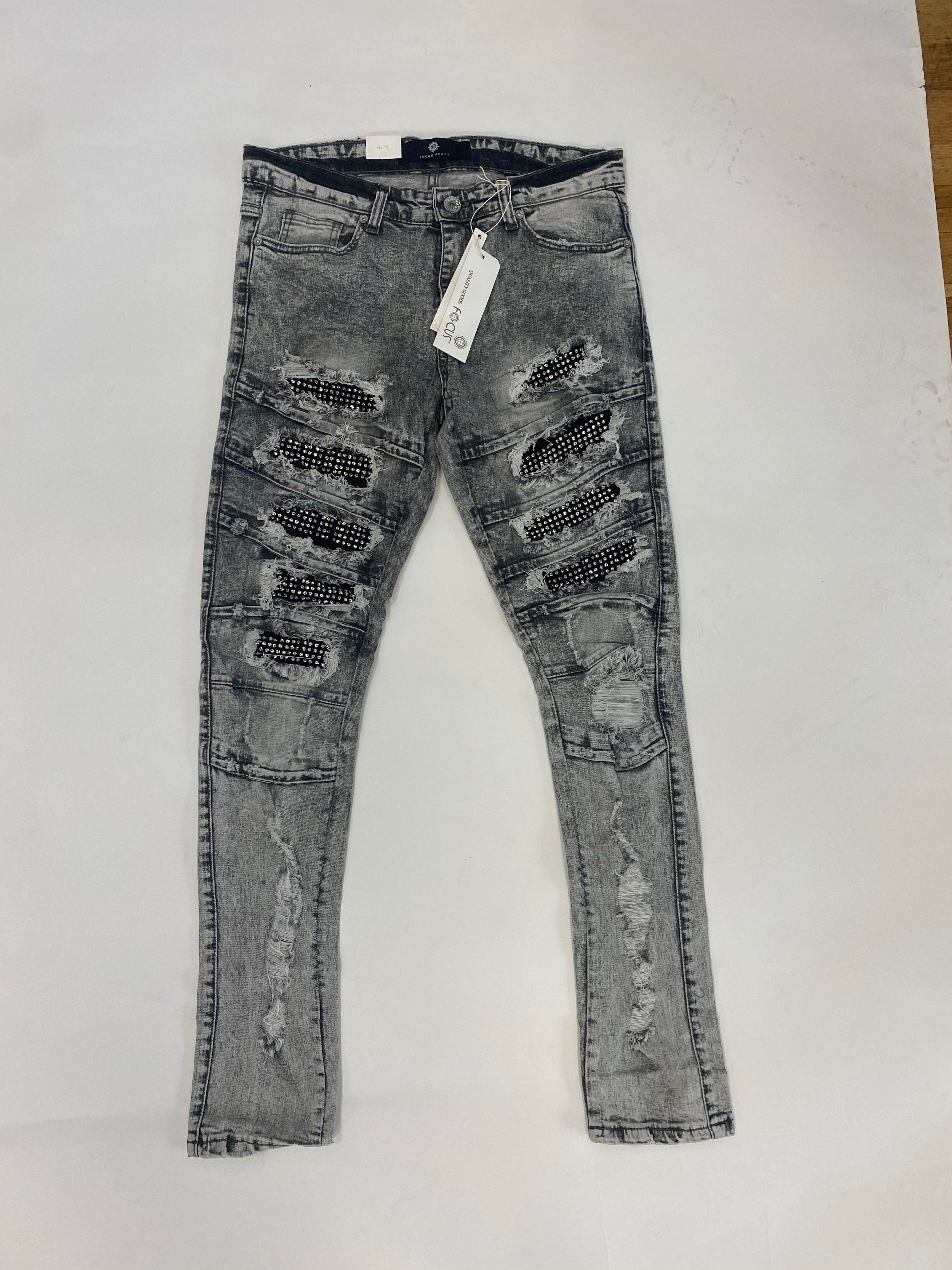 Focus - Light Black Silver Diamond Jean