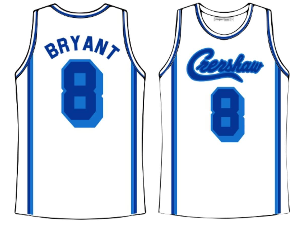 Headgear Classics - KOBE BRYANT WHITE CRENSHAW BASKETBALL JERSEY (HGA0