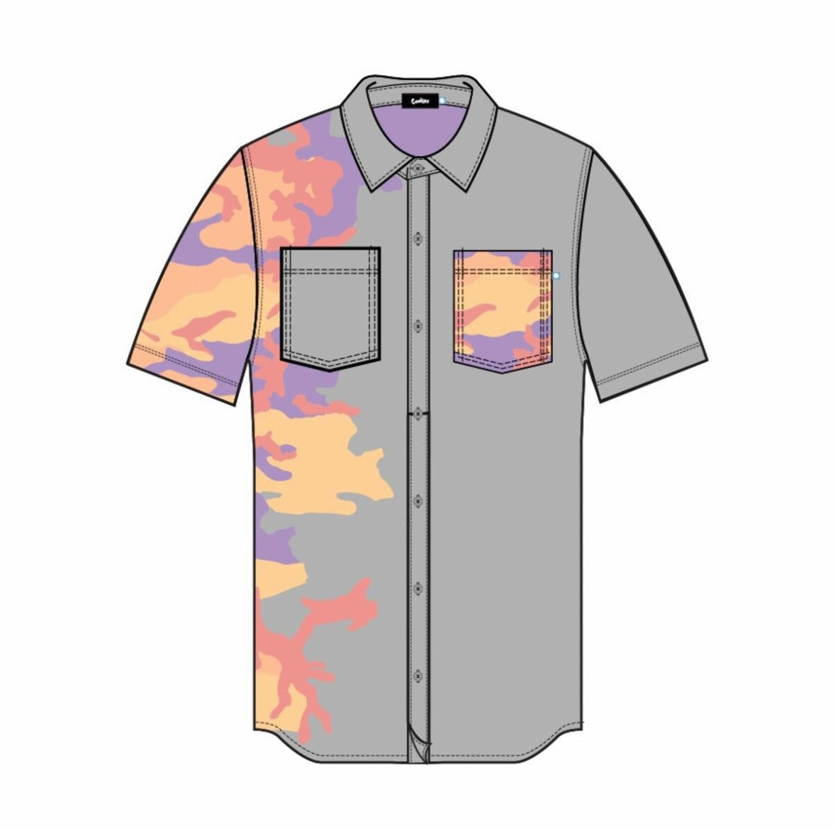 Cookies - Button Up Grey Shirt