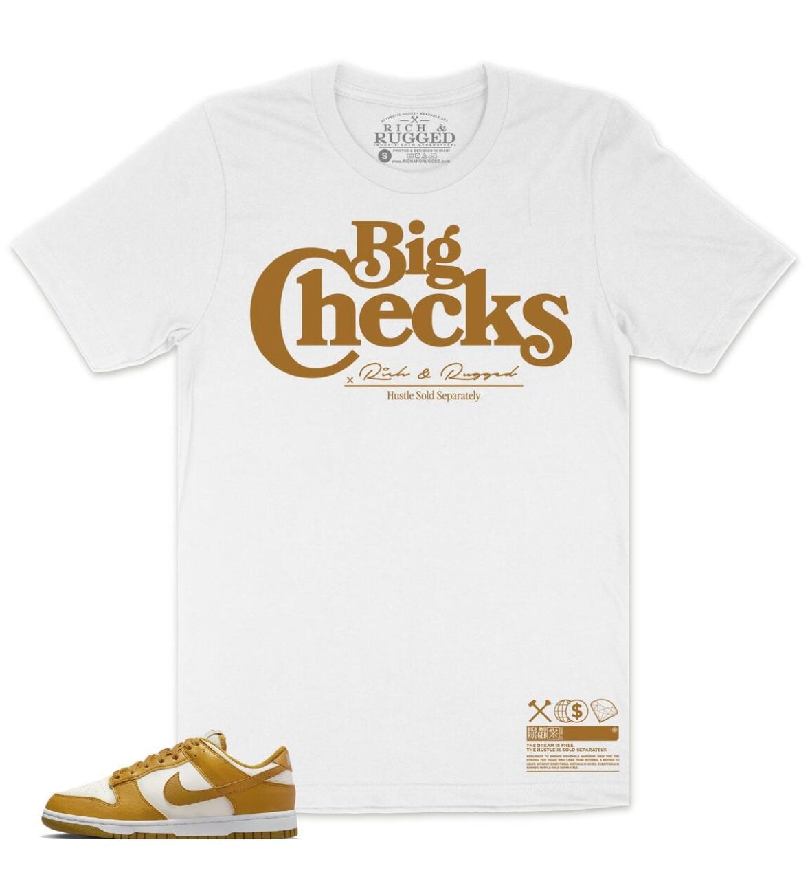 Rich & Rugged - Big Checks White Tee