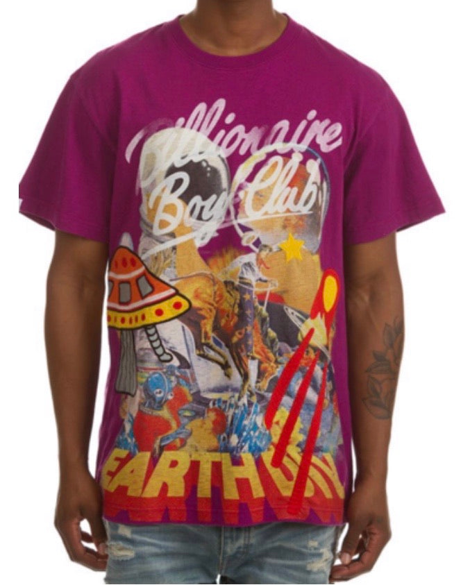 BILLIONAIRE BOYS CLUB - T-SHIRT - BATTLE EARTH - HOLLYHOCK - 811-1304