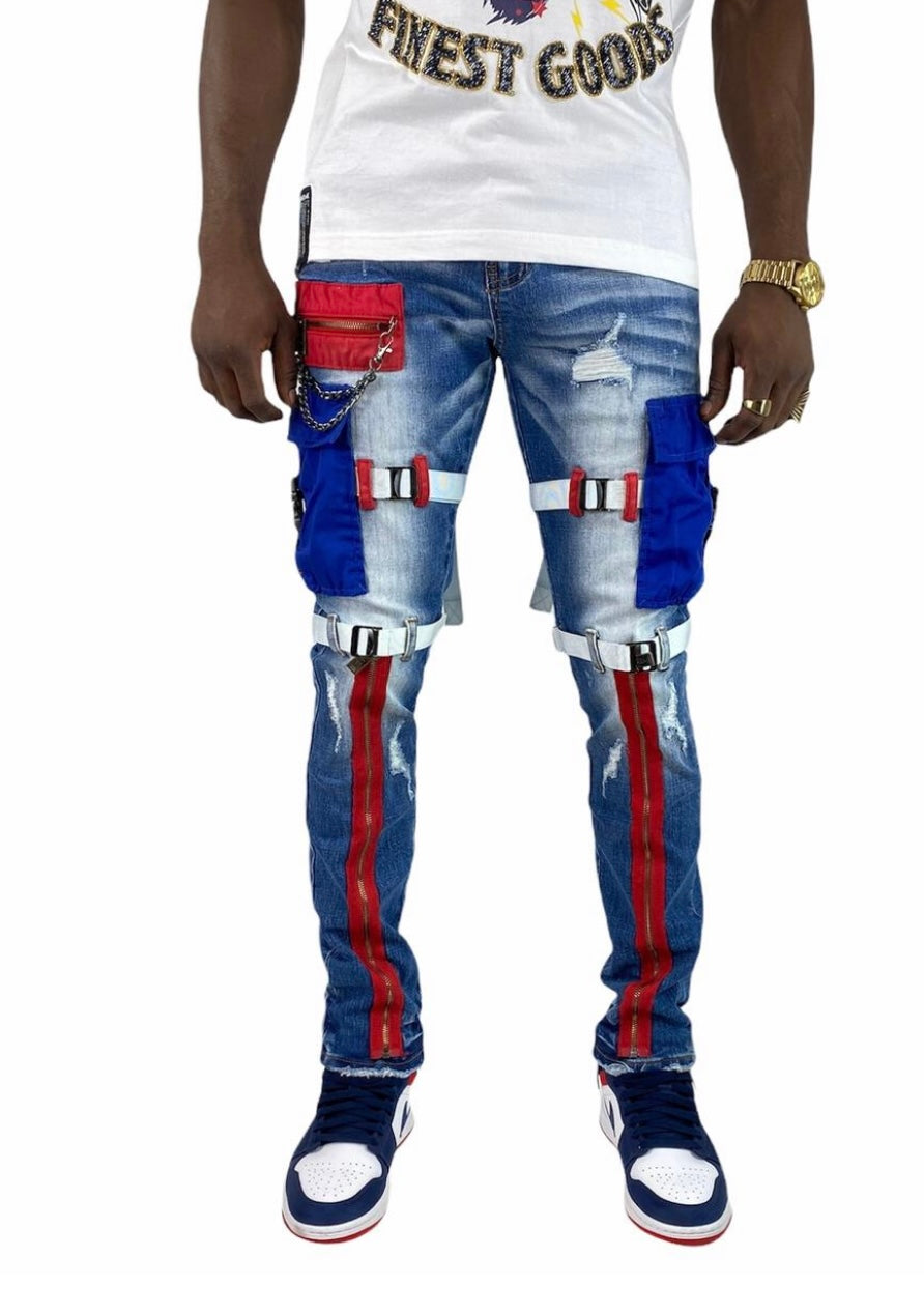 Preme - PR-WB-828 INDIGO Utility Jean