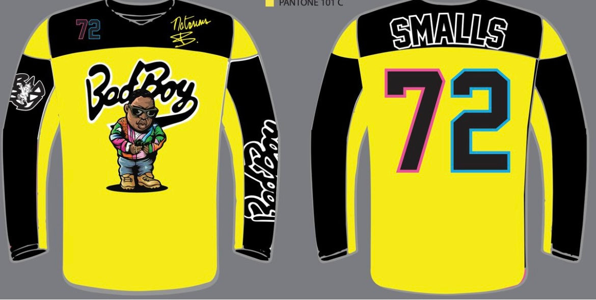 Headgear - Youth BADBOY BIGGIE SMALLS YELLOW YOUTH HOCKEY JERSEY (HGC053-YHKYJ-04)