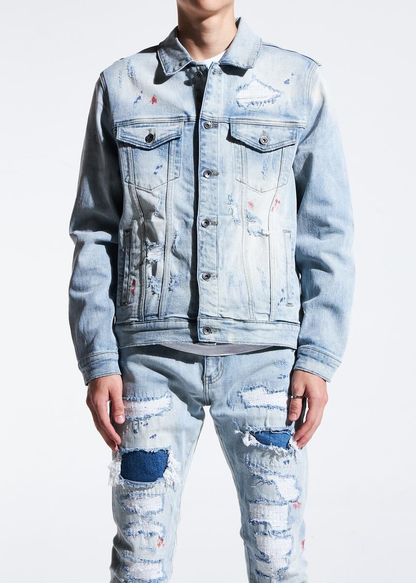 Crysp - BERING DENIM JACKET (LIGHT PATCHWORK) (CRYSPSP121-201)