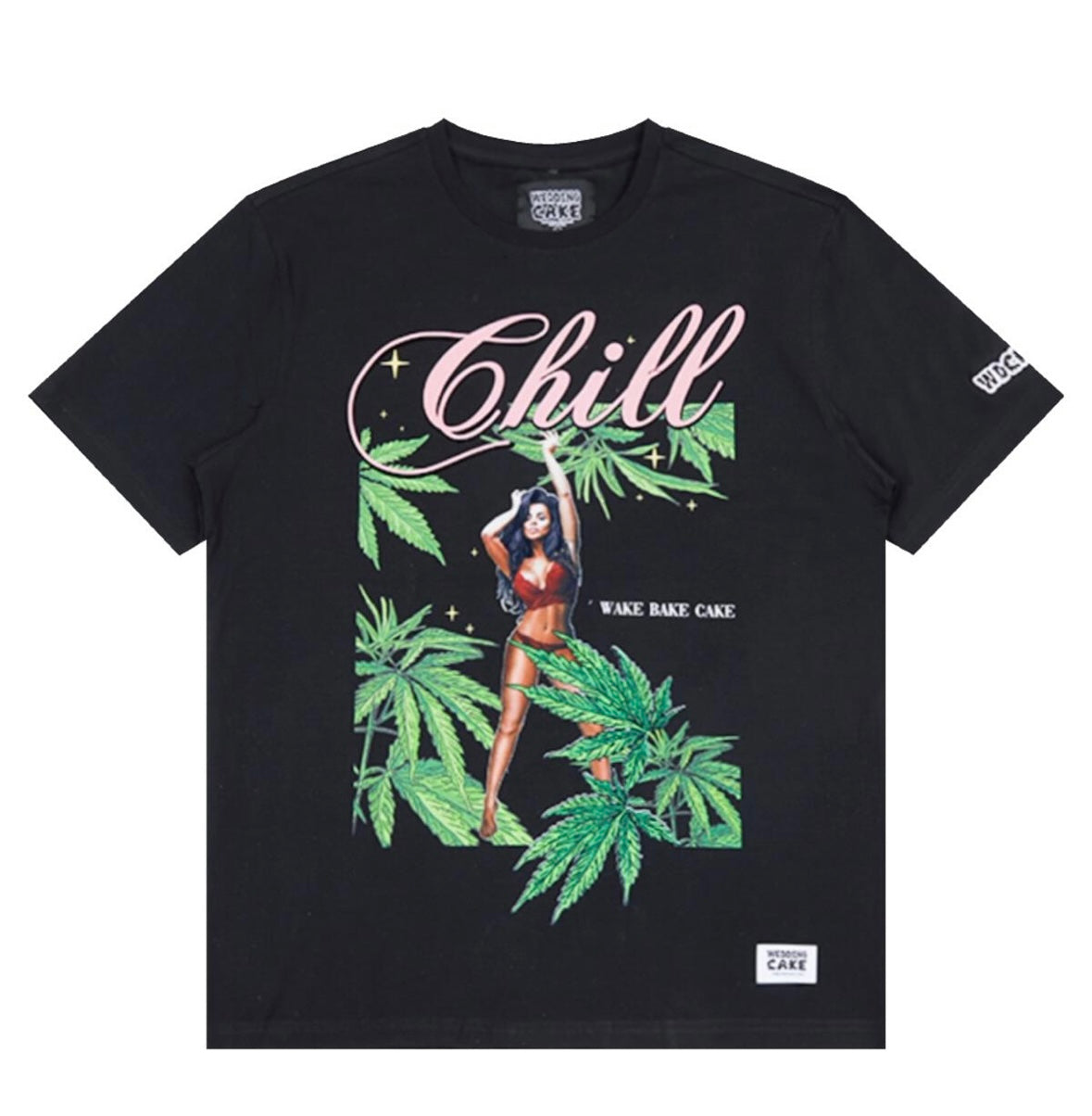 Wedding cake - chill chick black tee