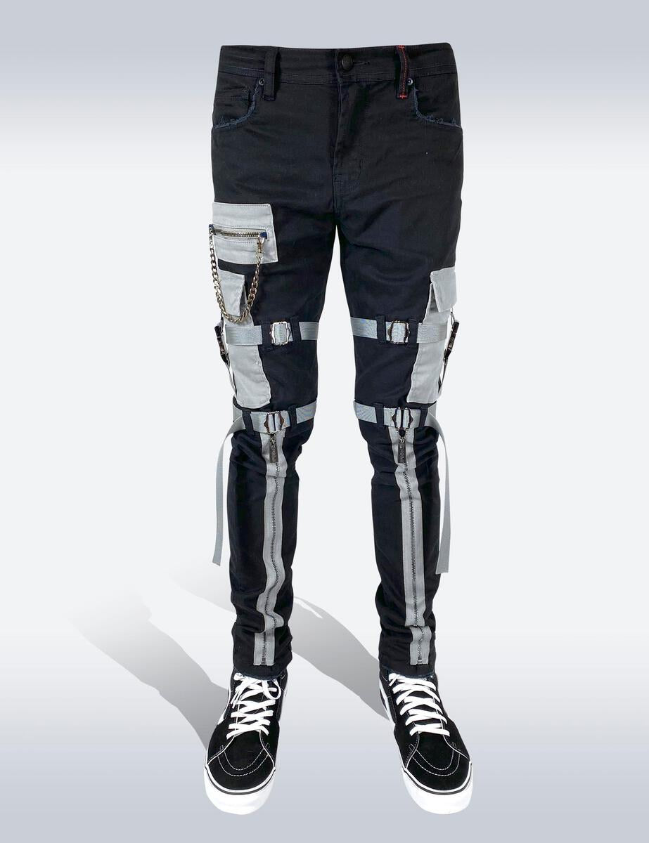 Preme - Jean TACTICAL STRAPPED Black / Grey