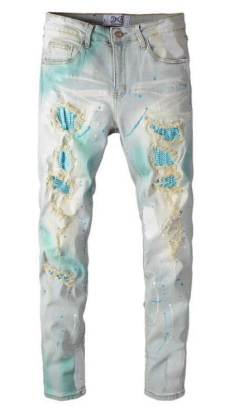 Dna - Jeans Parches Teal Green