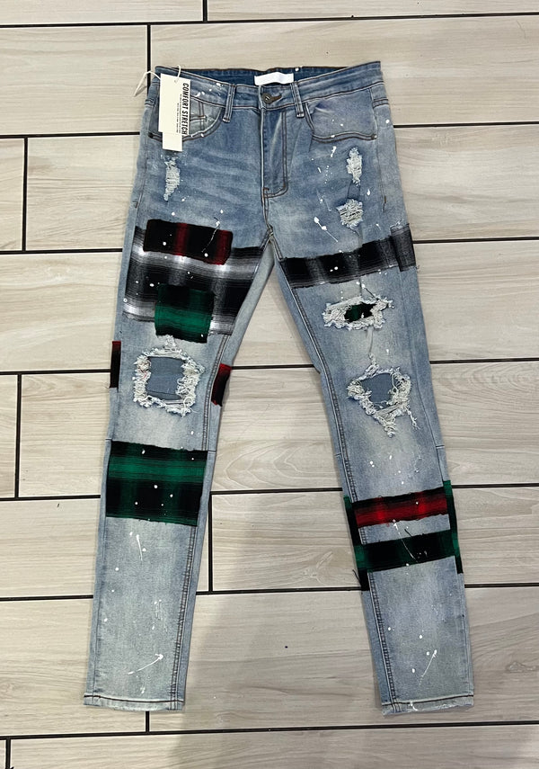 KDNK - KND4386 Blue / Green / Red Jean