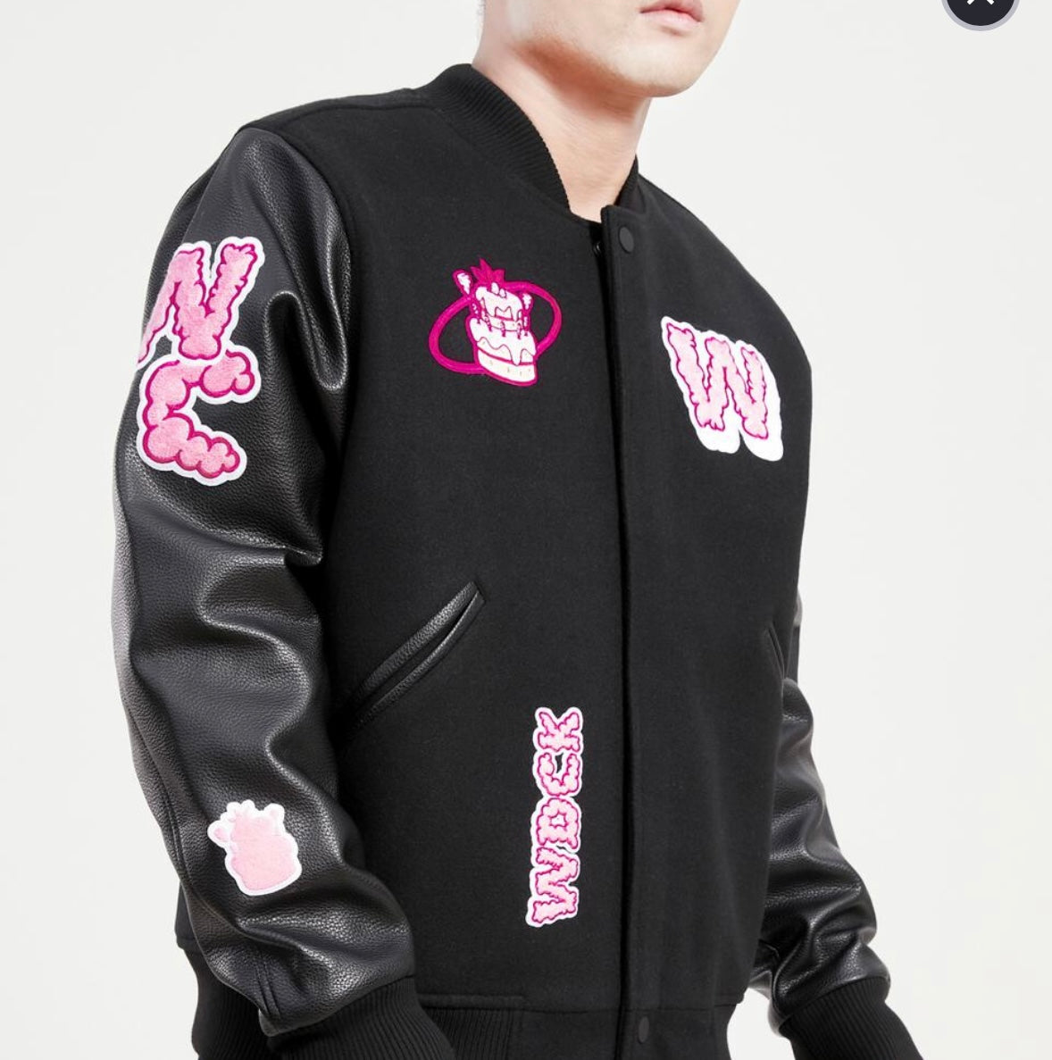 Wedding cake - Varsity Jacket Black / Pink
