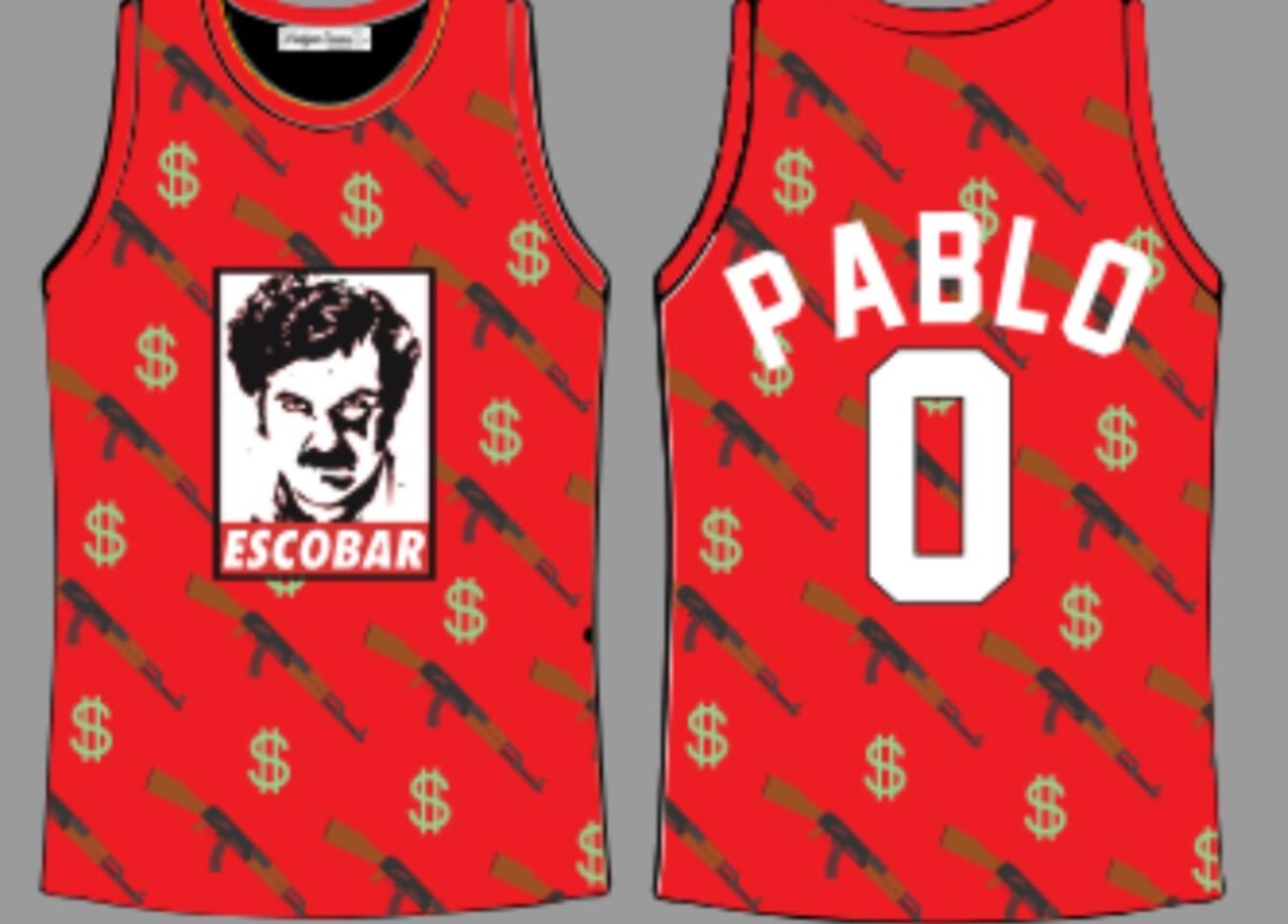 Headgear Classics - PABLO ESCABAR RED BASKETBALL JERSEY
