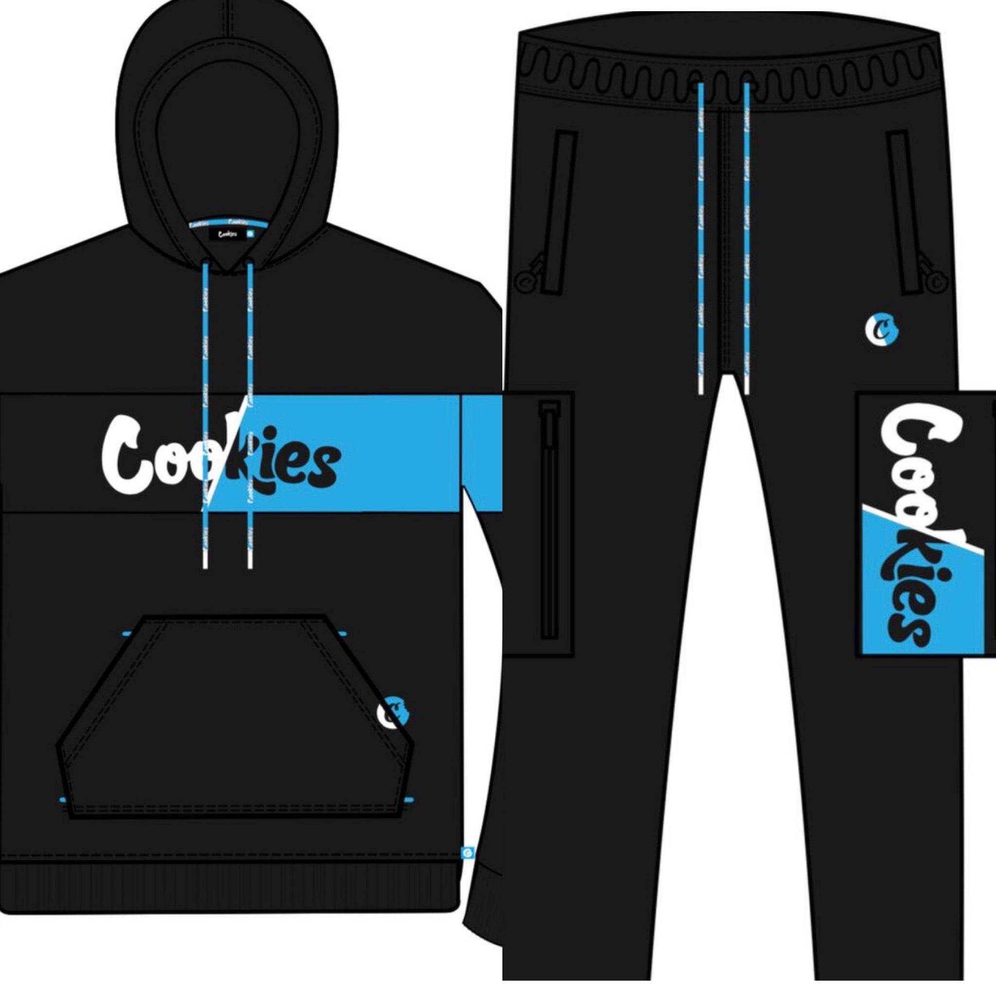 Cookies - Black / Teal Blue Jogging Set