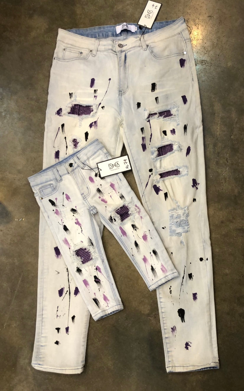 Dna - Jeans Light Blue / Purple / Black Patch Jean August 2021