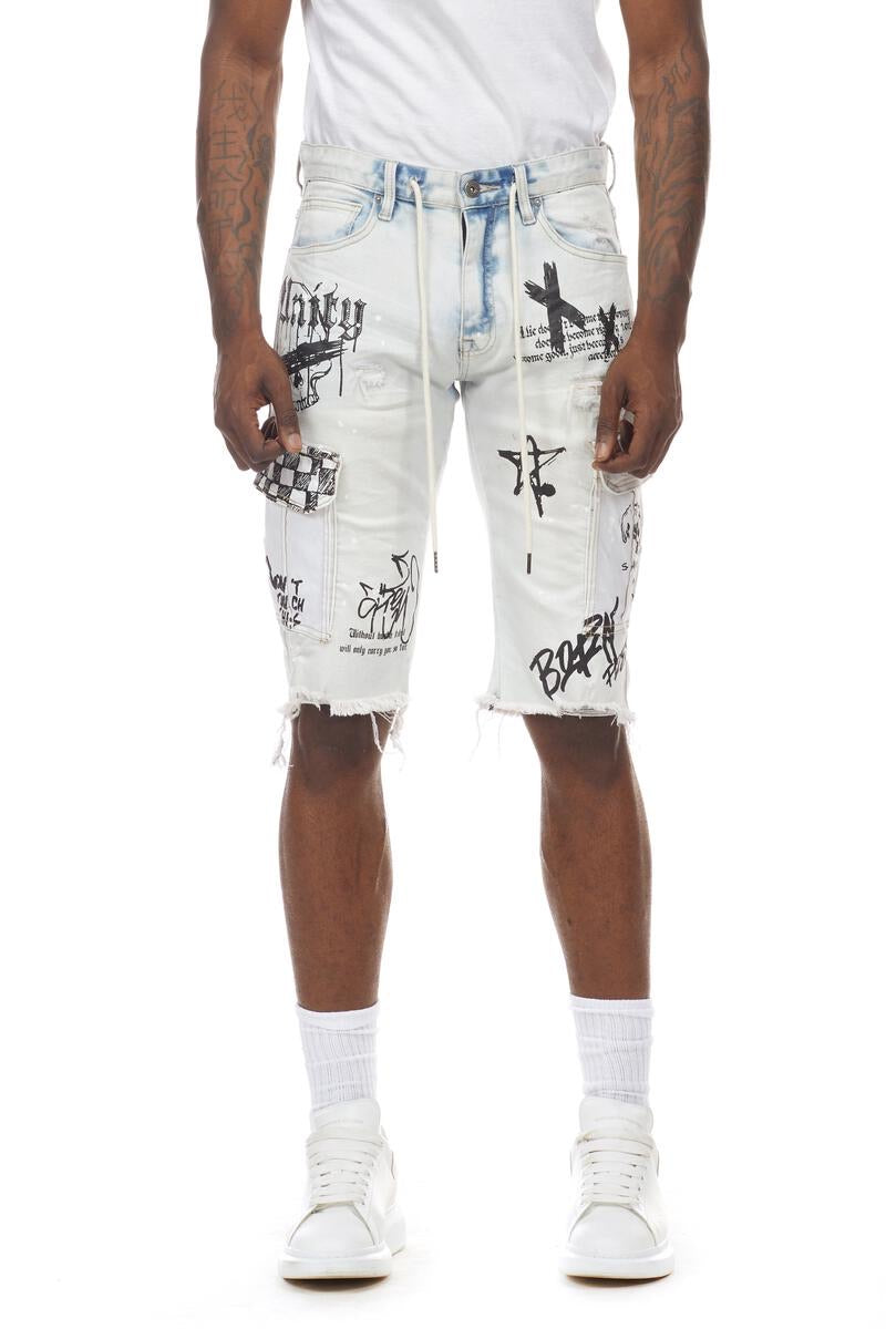 Smoke Rise - DOODLE CARGO UTILITY DENIM SJS21388WEB Short