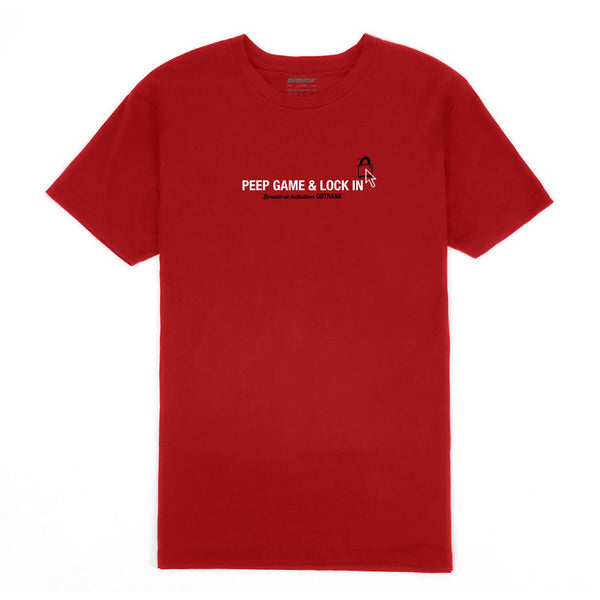 Jordan 12 Taxi Flip Shirt Outrank - Peep Game & Lock In Red Tee