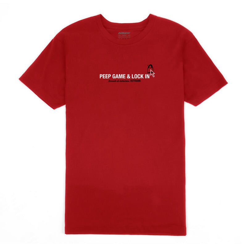 Jordan 12 Taxi Flip Shirt Outrank - Peep Game & Lock In Red Tee 