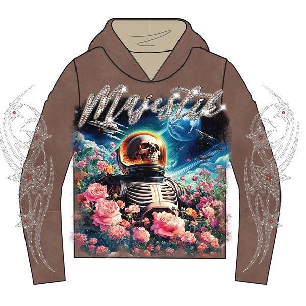 Majestik - Outer Space Brown Skeleton Hoodie