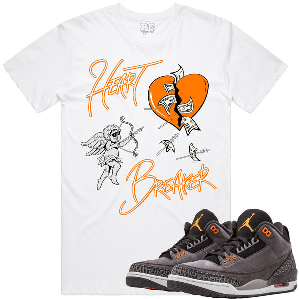 Jordan 3 Fear 3s Shirt Heart Breaker Orange White Shirt