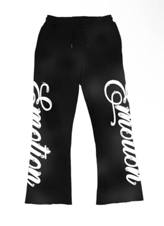 Mixed Emotions - Signature Rhinestone Black Jogger