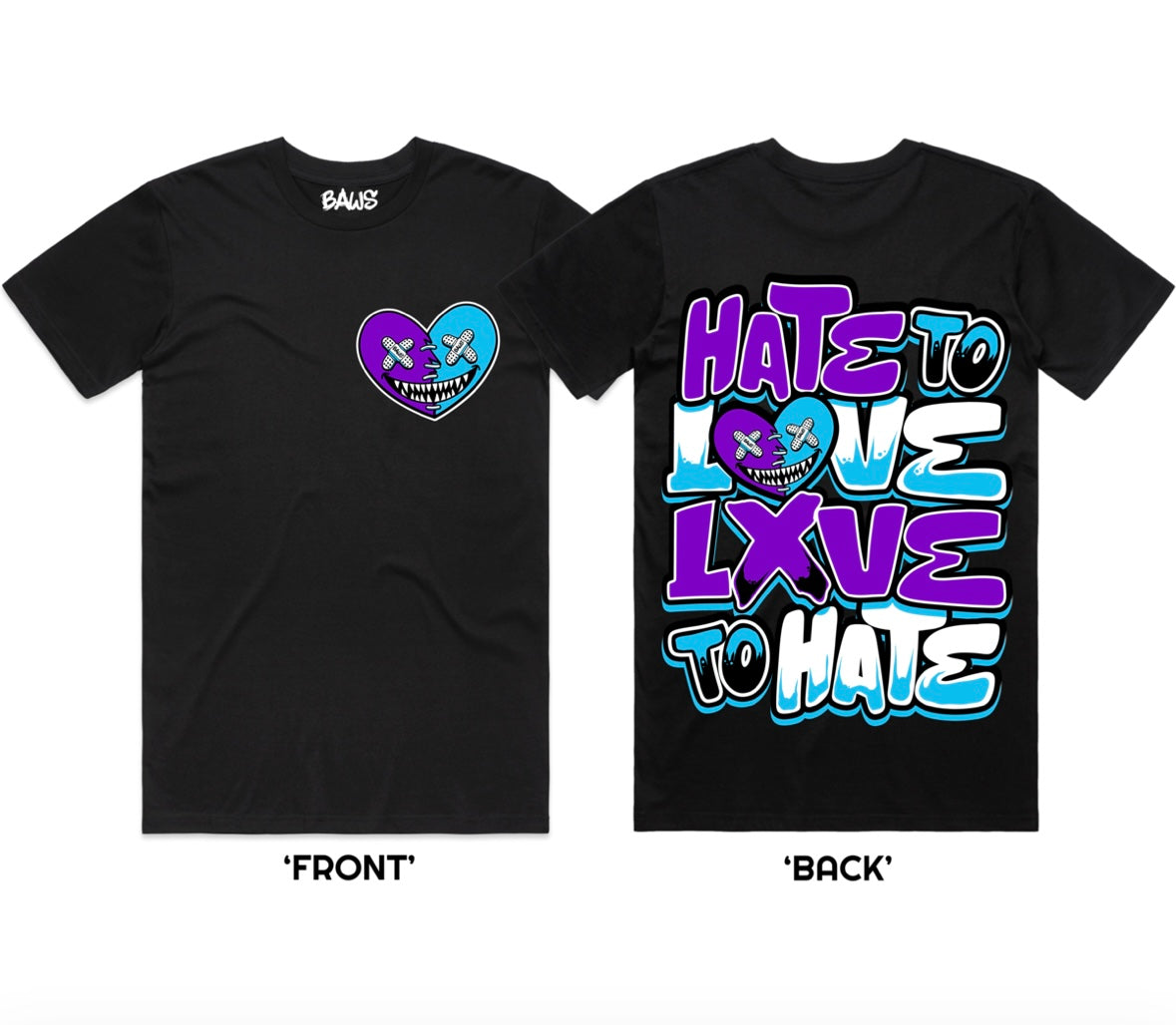 Jordan 6 Aqua Retro 6s Shirt Baws - Hate To Love Black Aqua Tee
