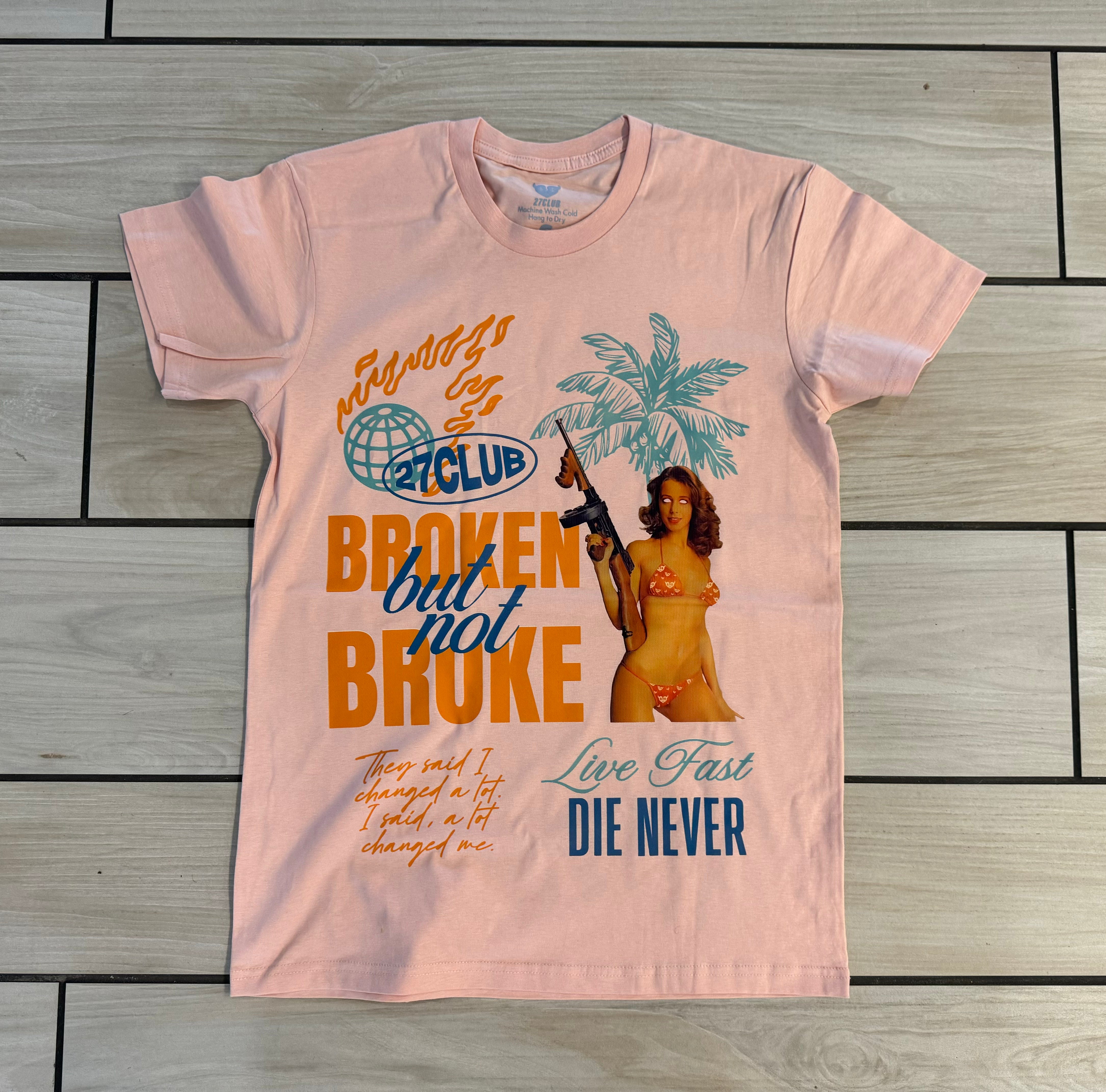 27 Club - Broken But Not Broke Pale Pink Tee