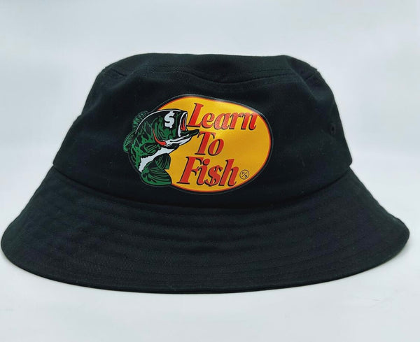 Fly Supply - Learn To Fish Black Bucket Hat