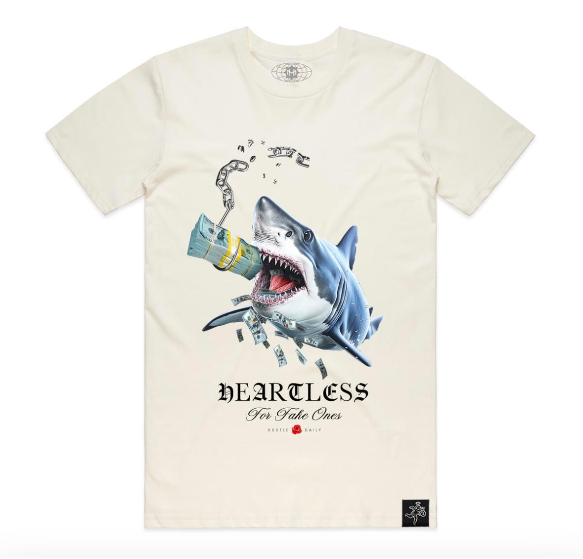 Hasta - Shark Heartless Natural Tee