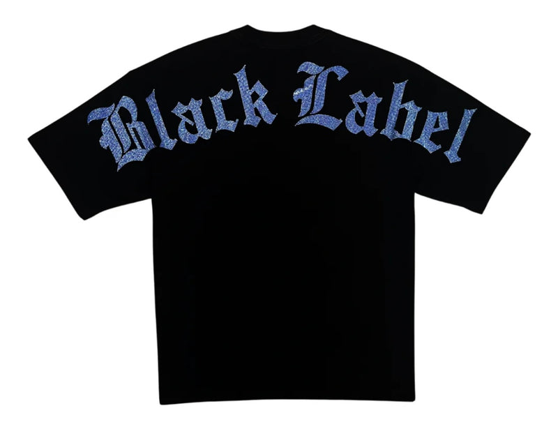 Black Label - Rhinestone Black Sky Blue Tee