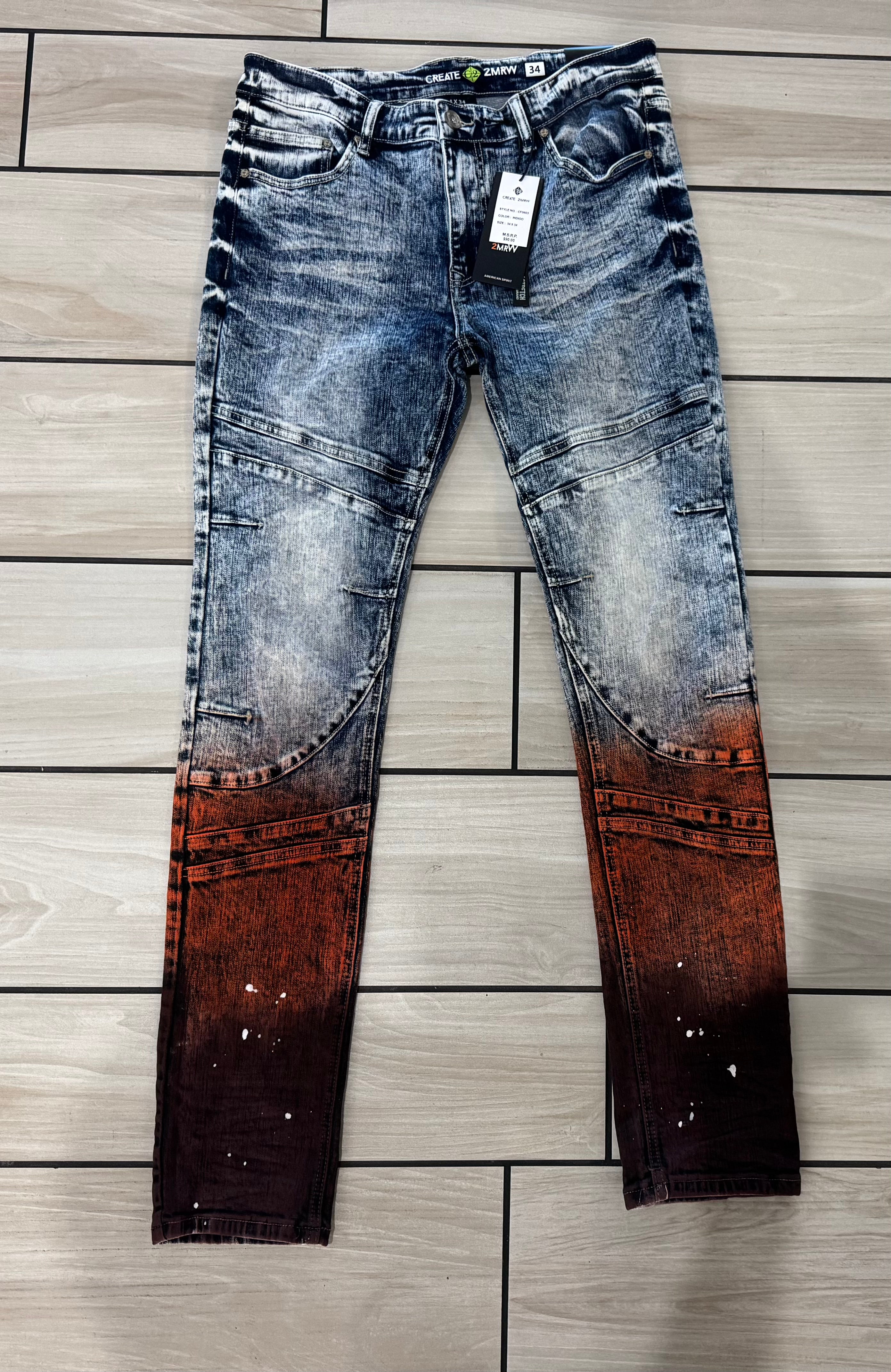 Create Tomorrow - Blue Orange Paint Jean Style CF0603
