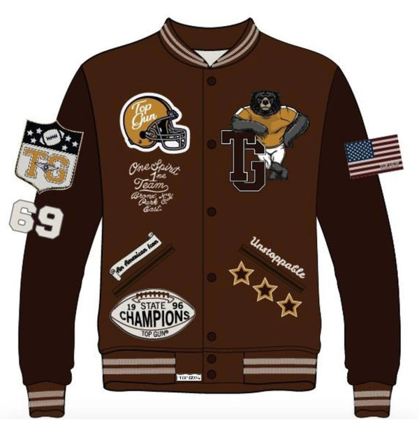 Top Gun - Brown Varsity Jacket