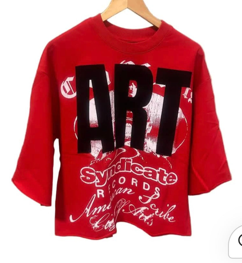 Syndicate - Art Red Black Crop Tee