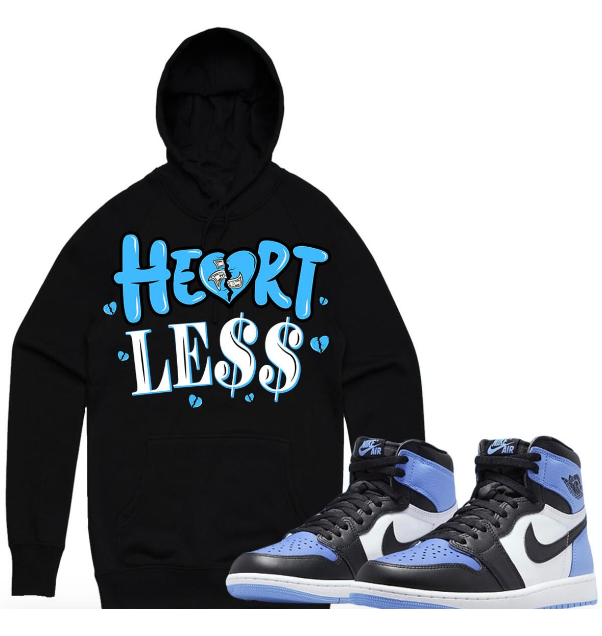 Planet Of The Grapes - Hoody Heart Less Black / Sky Blur