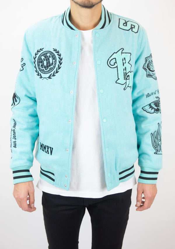 Rebel Minds - RM Teal Blue Varsity Jacket